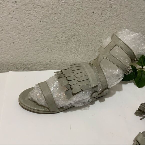 Freda Salvador Kiltie Fringe Strappy Gladiator Leather Sandals Size US 6.5 - Picture 4 of 16